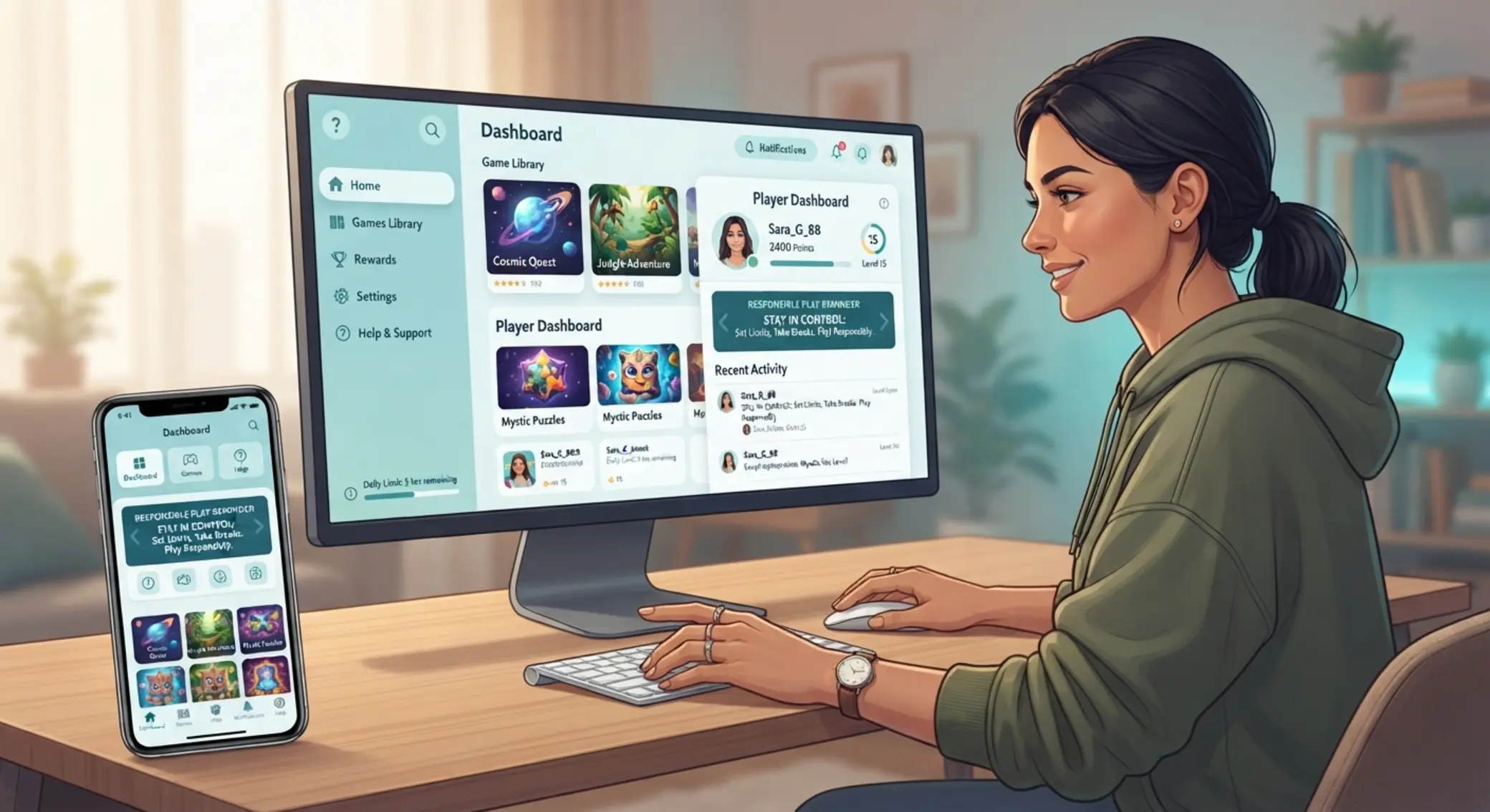 Přehledné a bezpečné uživatelské rozhraní pro online hraní