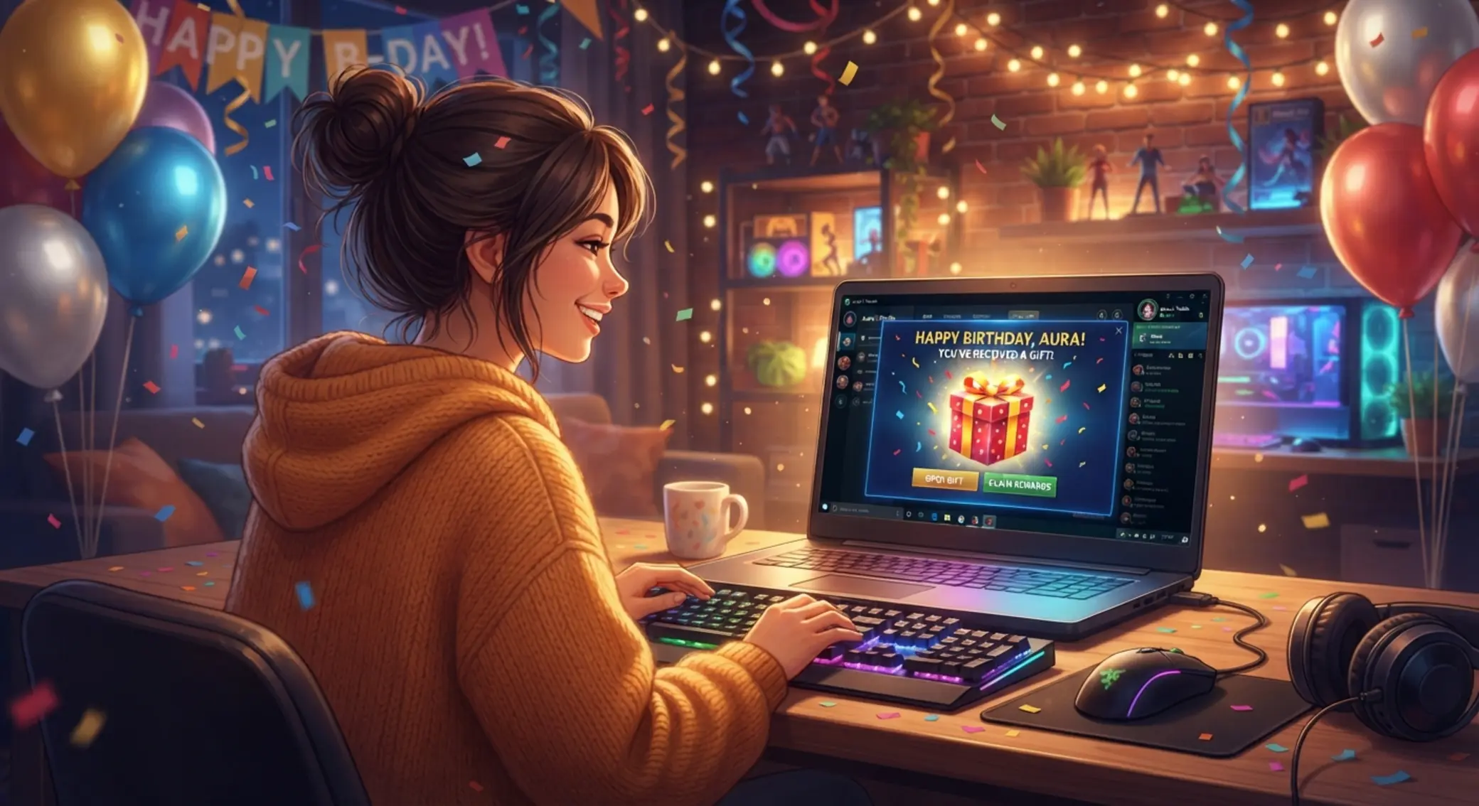 Hráč dostává narozeninový bonus v online prostředí