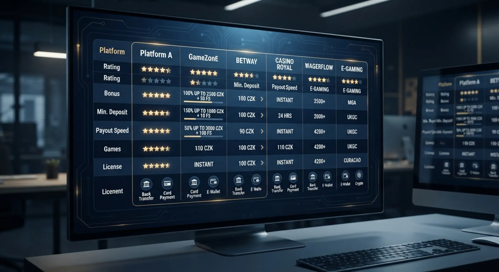 Přehled online casin s vkladem od 100 Kč Srovnání více online casin s minimálním vkladem 100 Kč