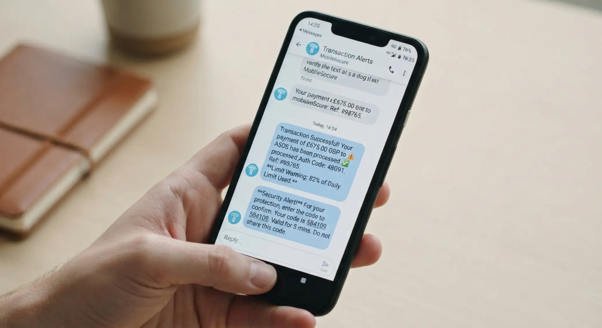 Detail mobilní SMS platby s kódem pro vklad a ikonou operátora